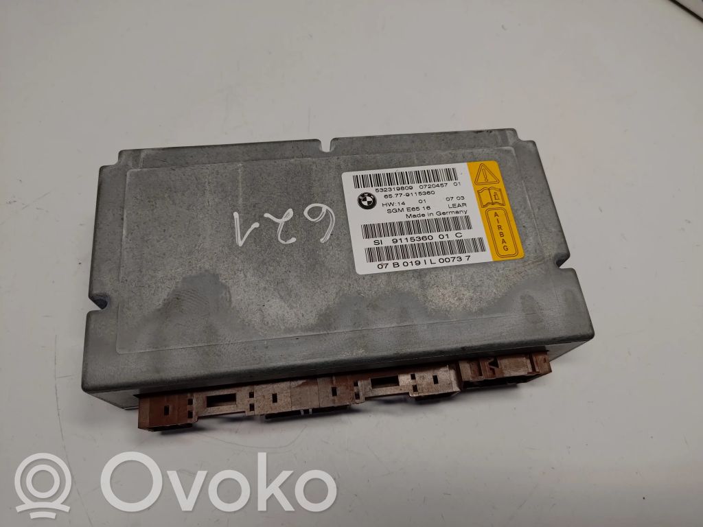 BMW 7 E65 E66 Unidad de control/módulo del Airbag 