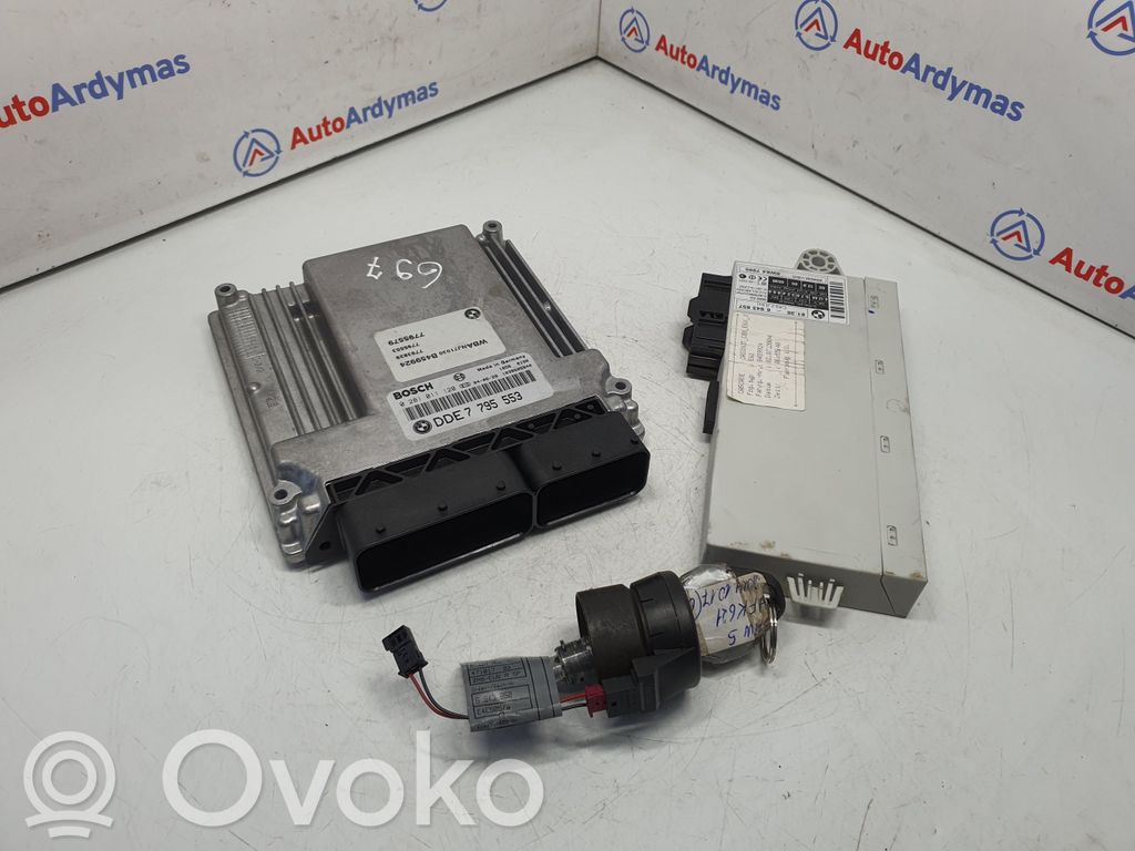 BMW 5 E60 E61 Juego de cerradura y set ECU del motor 