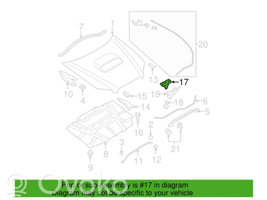 Subaru Legacy Engine bonnet/hood lock/latch loop/hook 