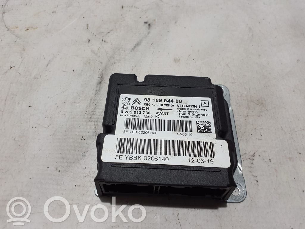 Peugeot Expert Airbag control unit/module 