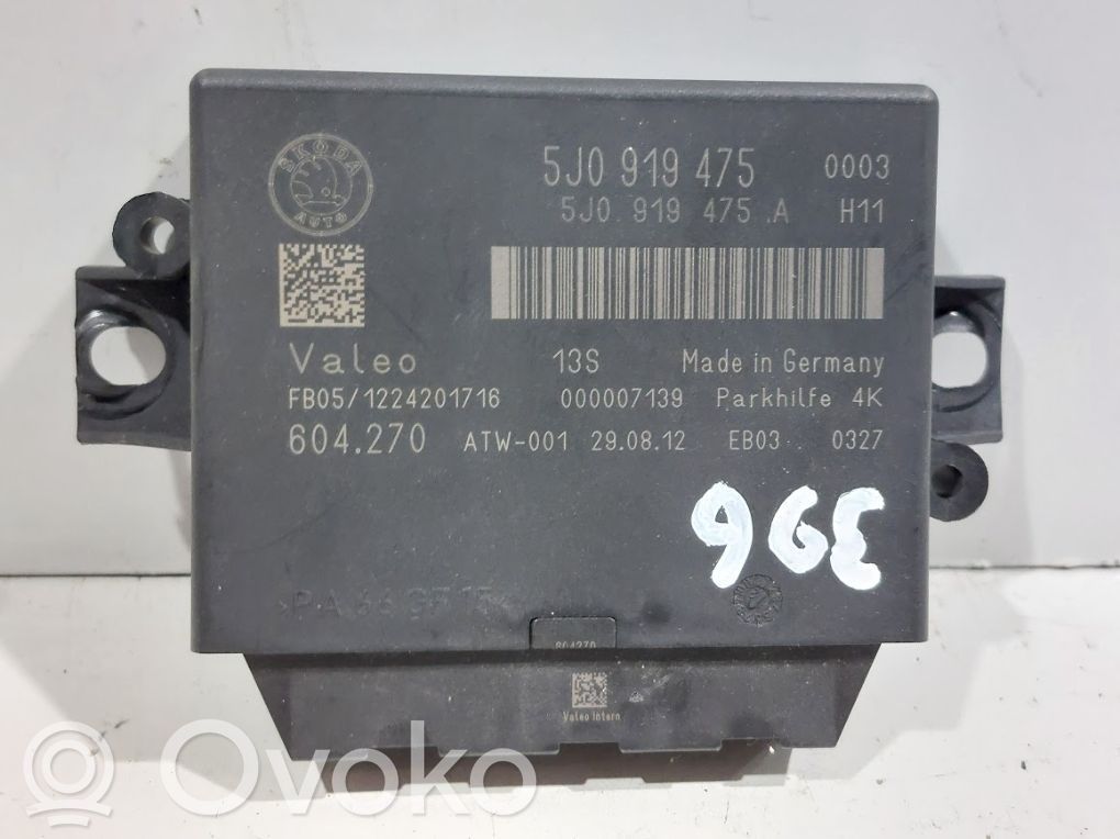 Skoda Fabia Mk2 (5J) Centralina/modulo sensori di parcheggio PDC 
