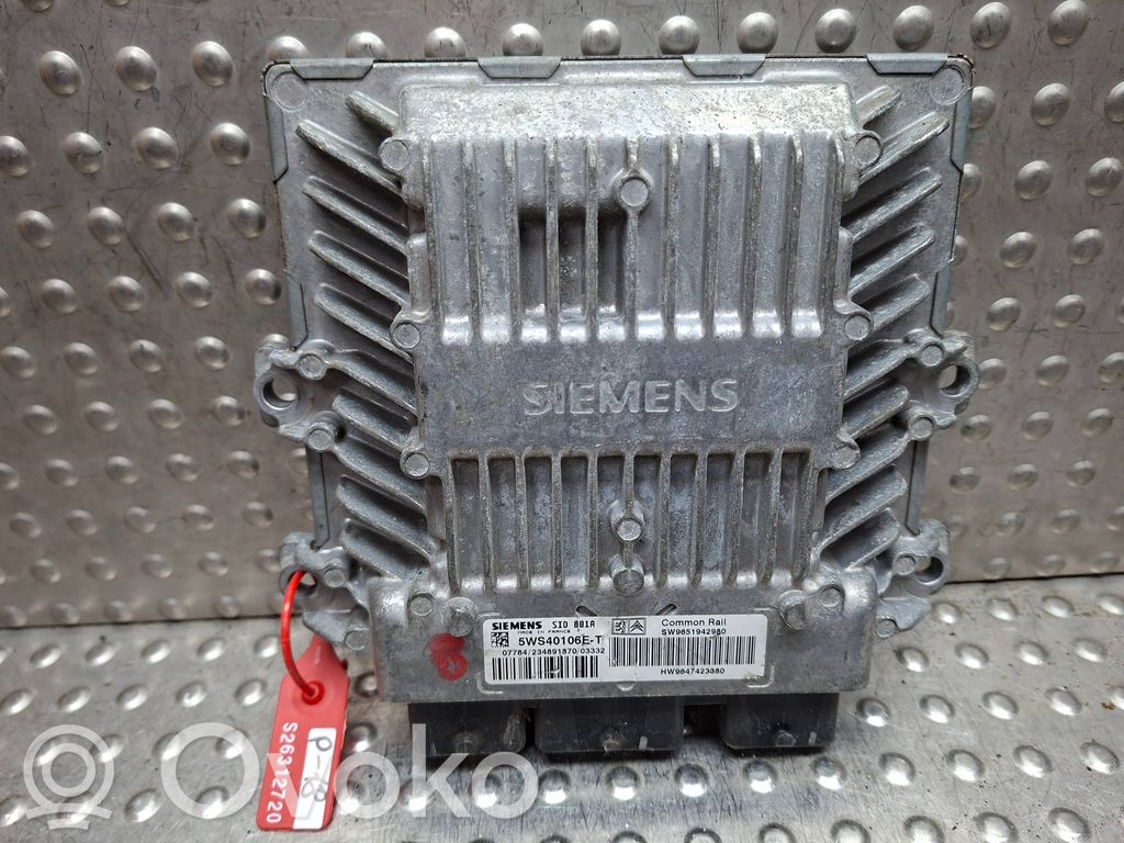 Engine control unit/module   S26312720,9651942980,5WS40106ET,9647423380