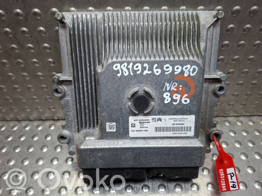 Engine control unit/module   S26312896,9819269980,A2C1444520001,9806671980