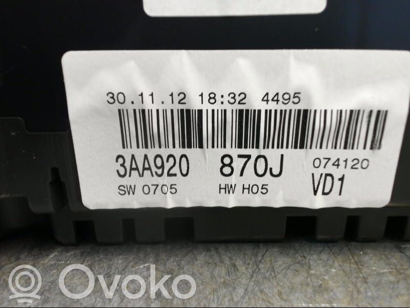 Volkswagen PASSAT B7 Vitezometru (grup de instrumente) 