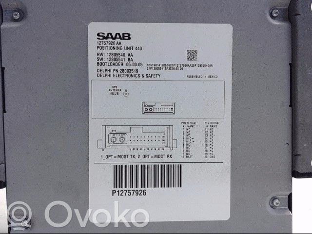 Saab 9-3 Ver2 GPS navigation control unit/module 