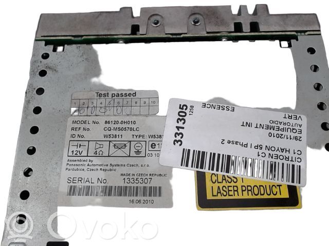 Citroen C1 Unità principale autoradio/CD/DVD/GPS 