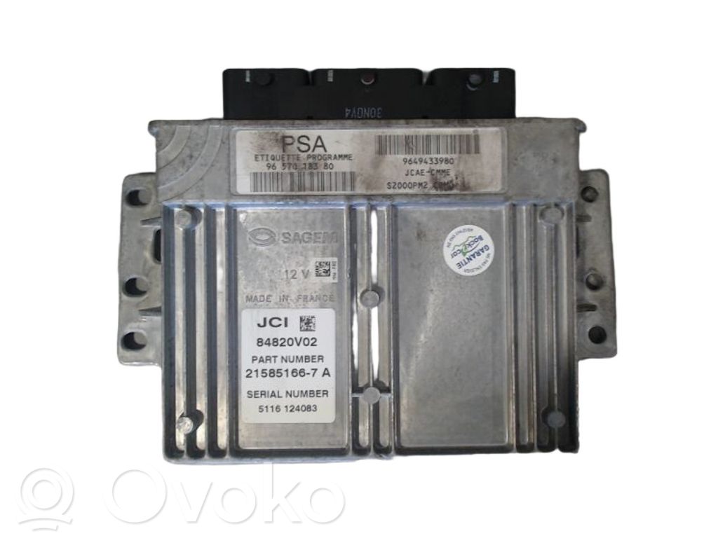 Citroen C2 Блок управления двигателем ECU