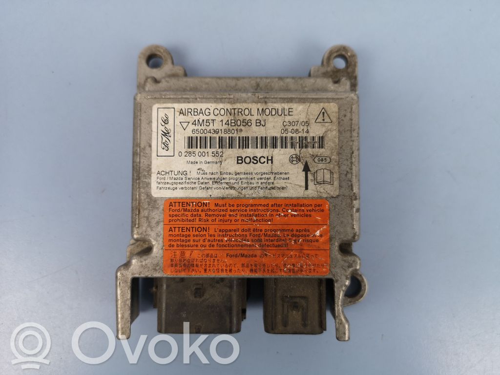 Airbag control unit/module   0285001552,4M5T14B056BJ