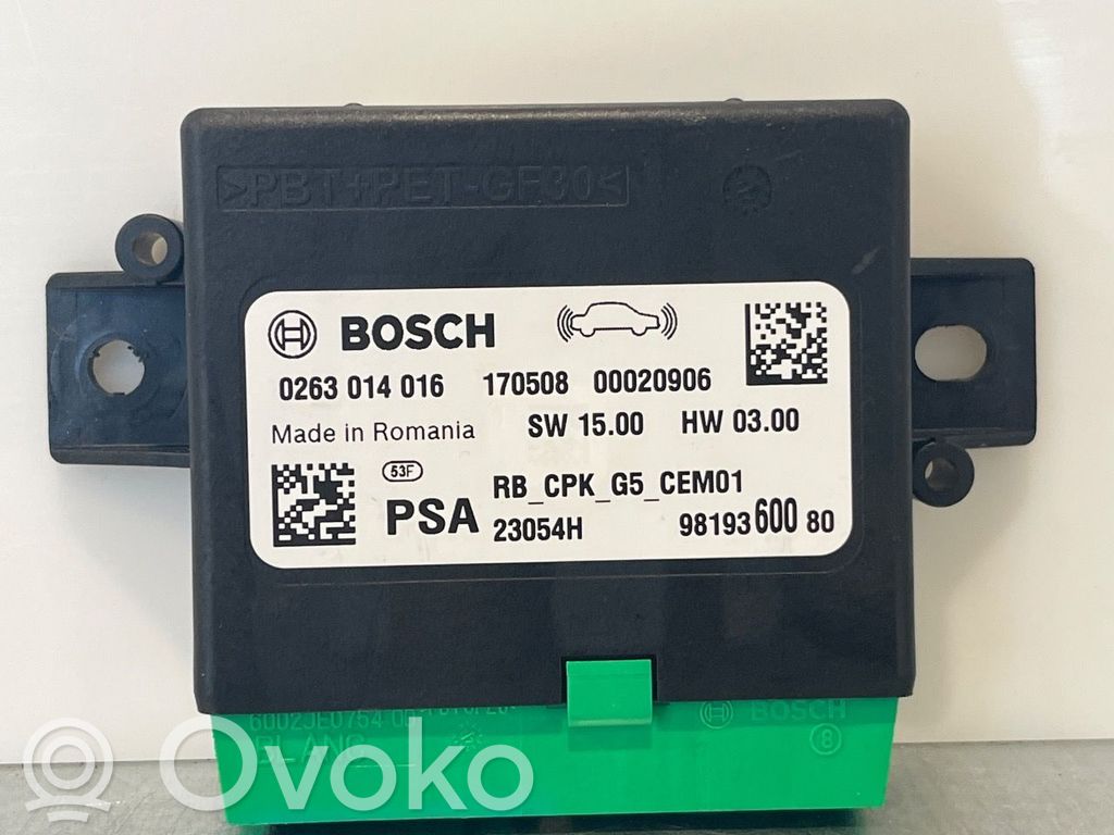 Peugeot 3008 II Unitate/modul de comandă parcare PDC 