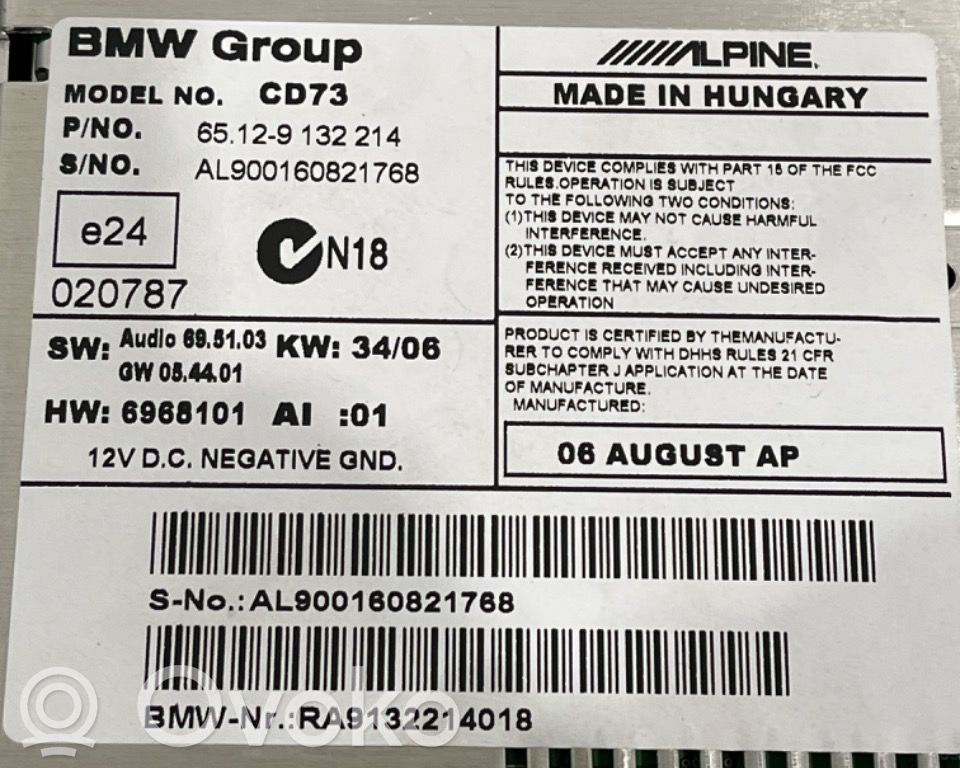 BMW 3 E90 E91 Radio / CD-Player / DVD-Player / Navigation 