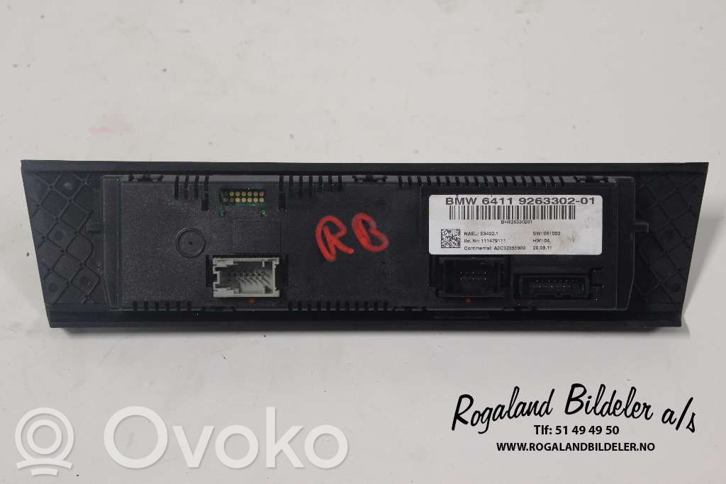 BMW 3 E90 E91 Console centrale, commande chauffage/clim 