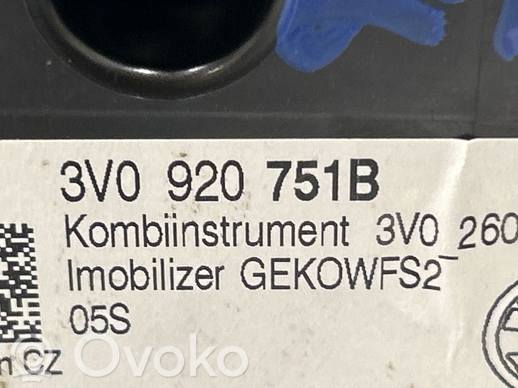 Skoda Superb B8 (3V) Nopeusmittari (mittaristo) 