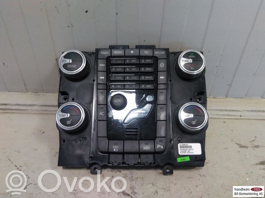 Volvo V60 Console centrale, commande chauffage/clim 