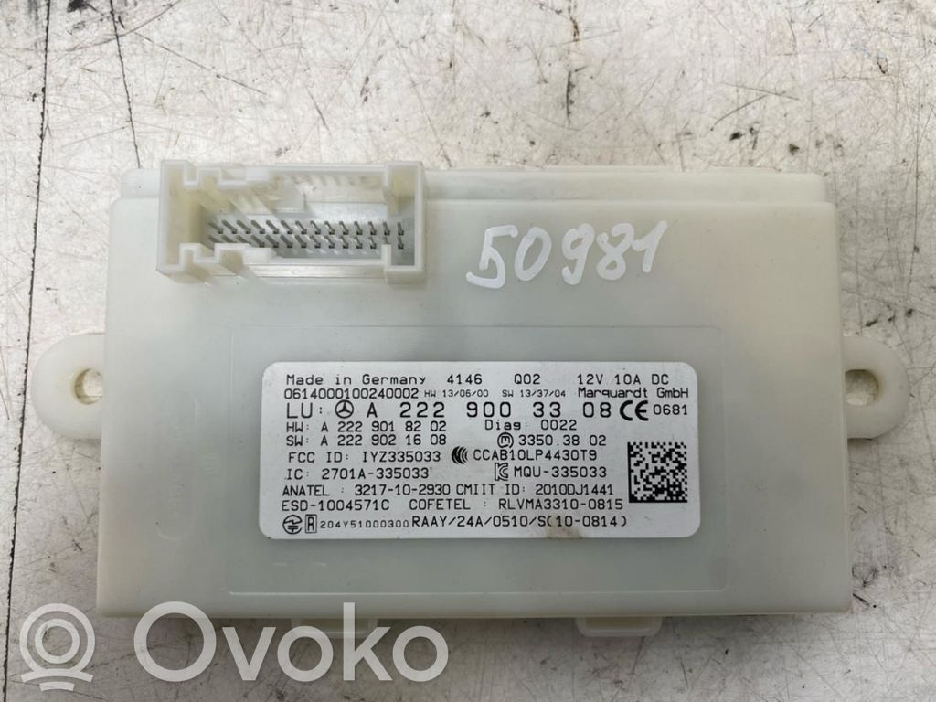 Mercedes-Benz S W222 Unitate/modul de control fără cheie (KESSY) 