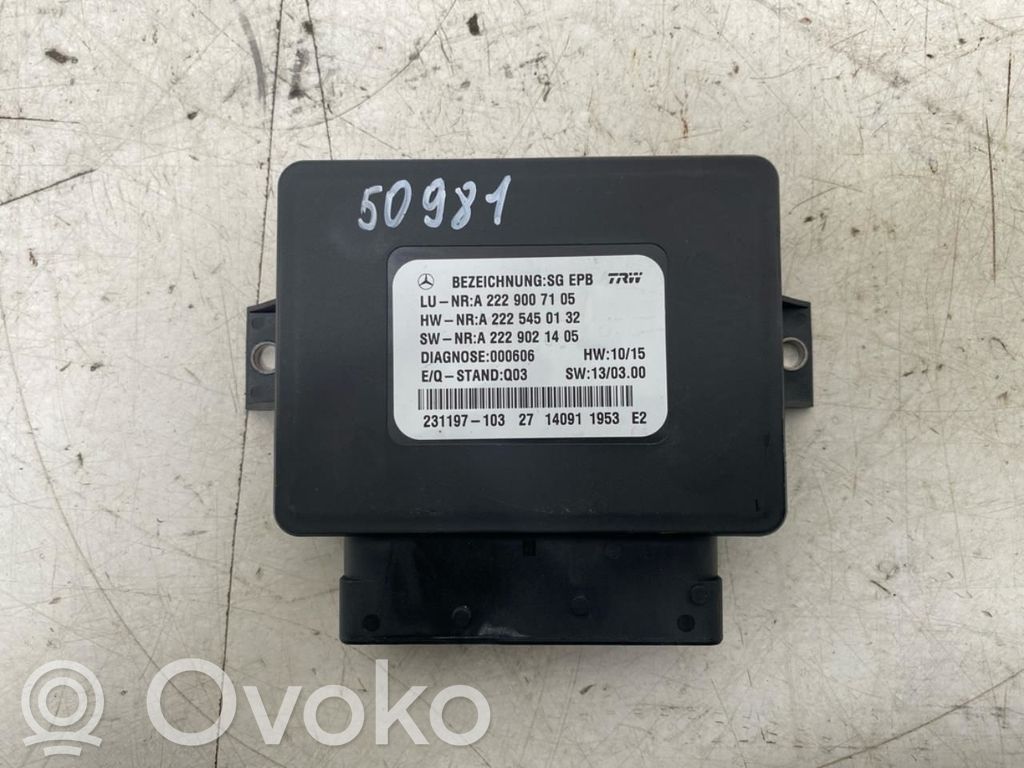 Mercedes-Benz S W222 Modul de control frână de mână
