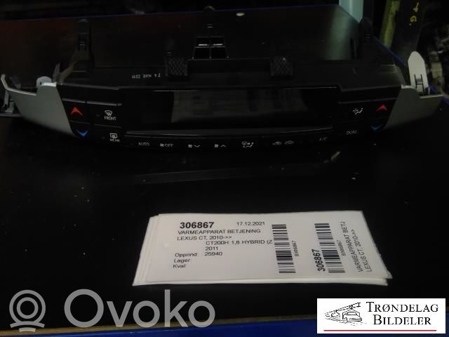 Lexus CT 200H Mascherina climatizzatore/regolatore riscaldamento 