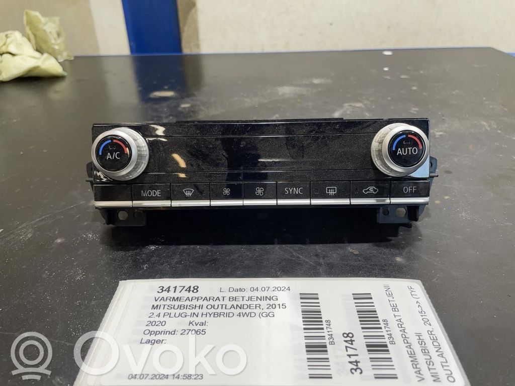 Mitsubishi Outlander Console centrale, commande chauffage/clim 