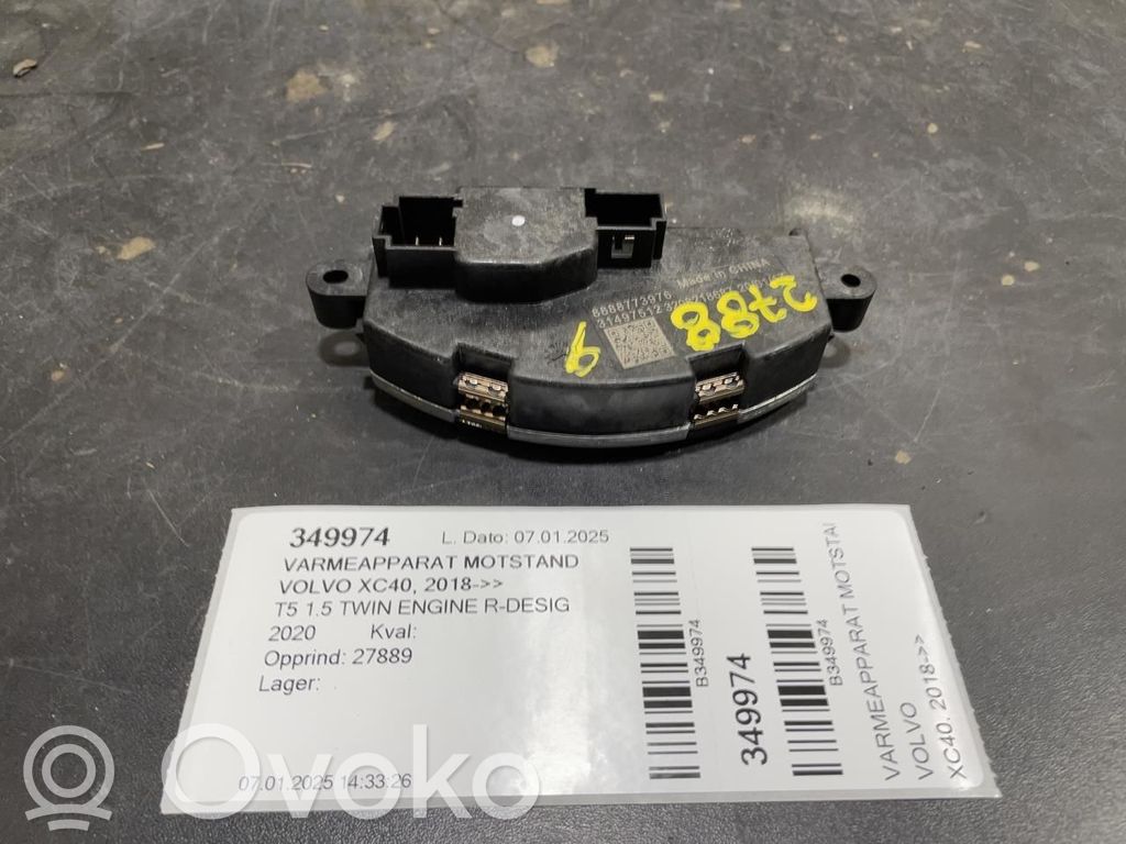 Volvo XC40 Motorino ventola riscaldamento/resistenza ventola 