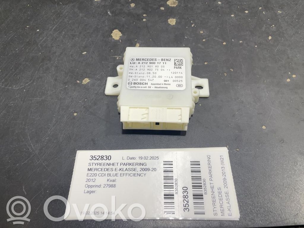 Mercedes-Benz E W212 Unité de commande, module PDC aide au stationnement
