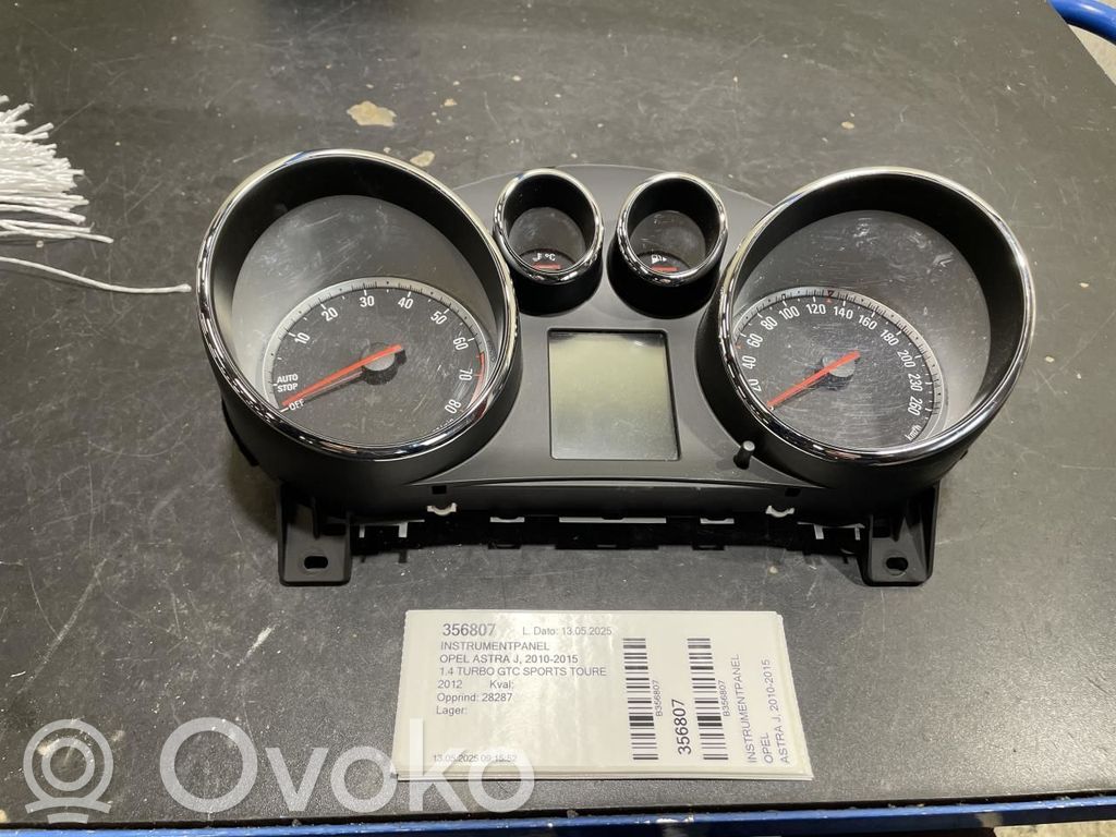 Opel Astra J Tachimetro (quadro strumenti) 