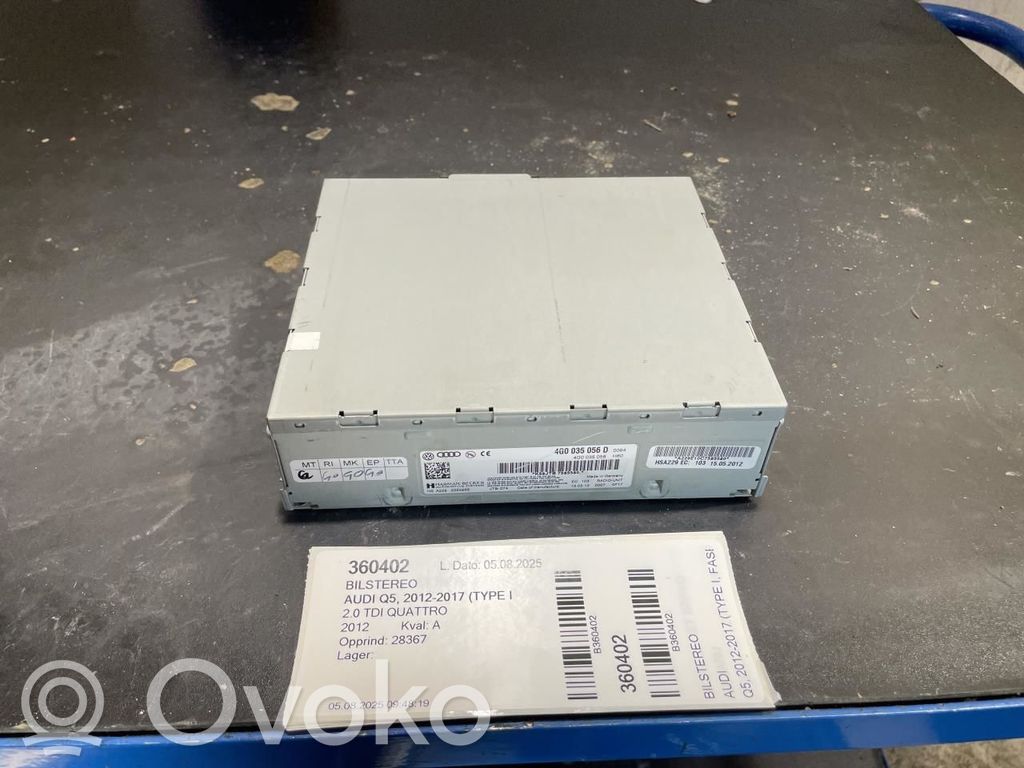 Audi Q5 SQ5 8R Unitate principală radio/CD/DVD/GPS
