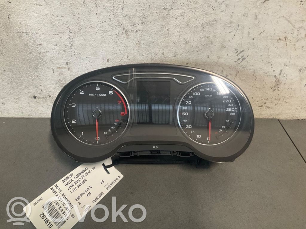 Audi A3 S3 8V Tachimetro (quadro strumenti) 