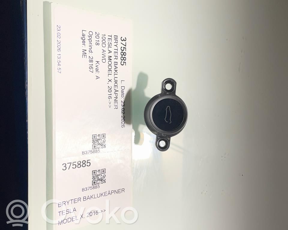 Tesla Model X Tailgate opening switch 