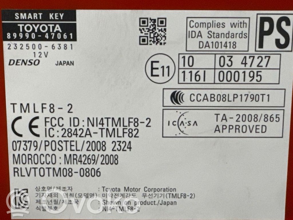 Toyota Prius+ (ZVW40) Centralina/modulo keyless go