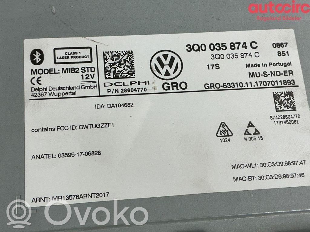 Volkswagen Tiguan Unitate principală radio/CD/DVD/GPS 
