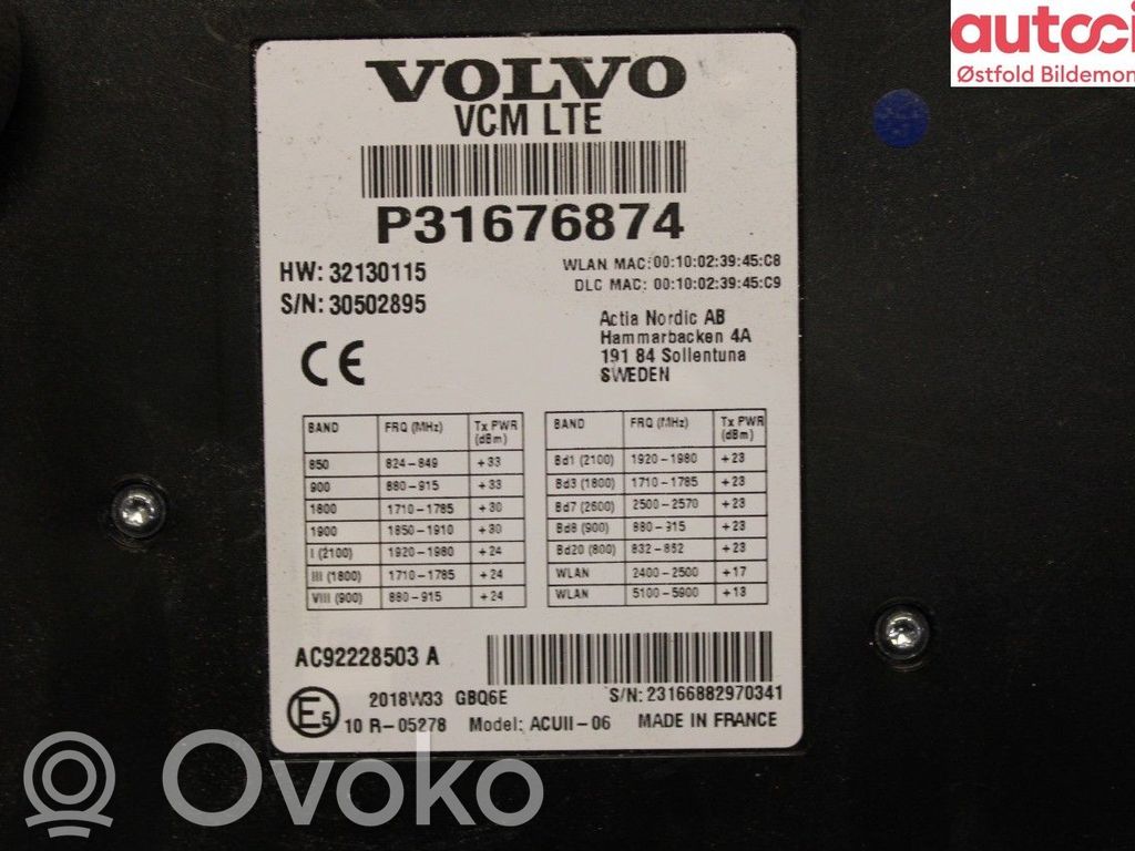Volvo S90, V90 Kit sistema audio 