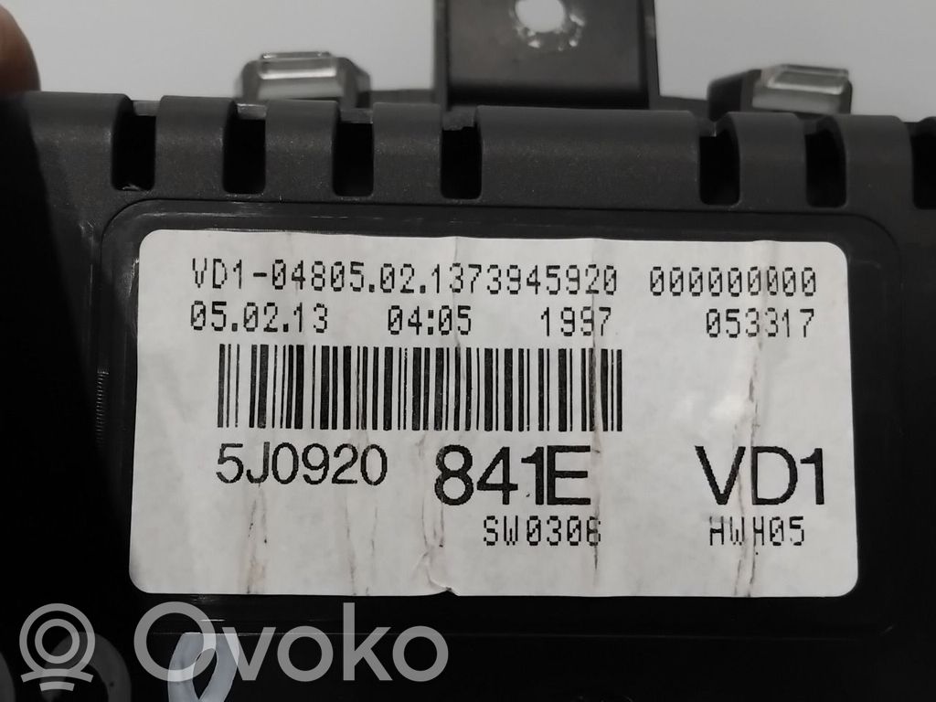 Skoda Fabia Mk2 (5J) Vitezometru (grup de instrumente) 
