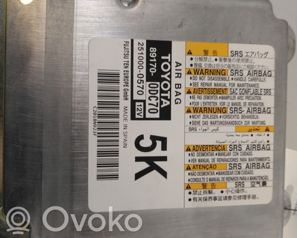 Toyota Yaris Centralina/modulo airbag 