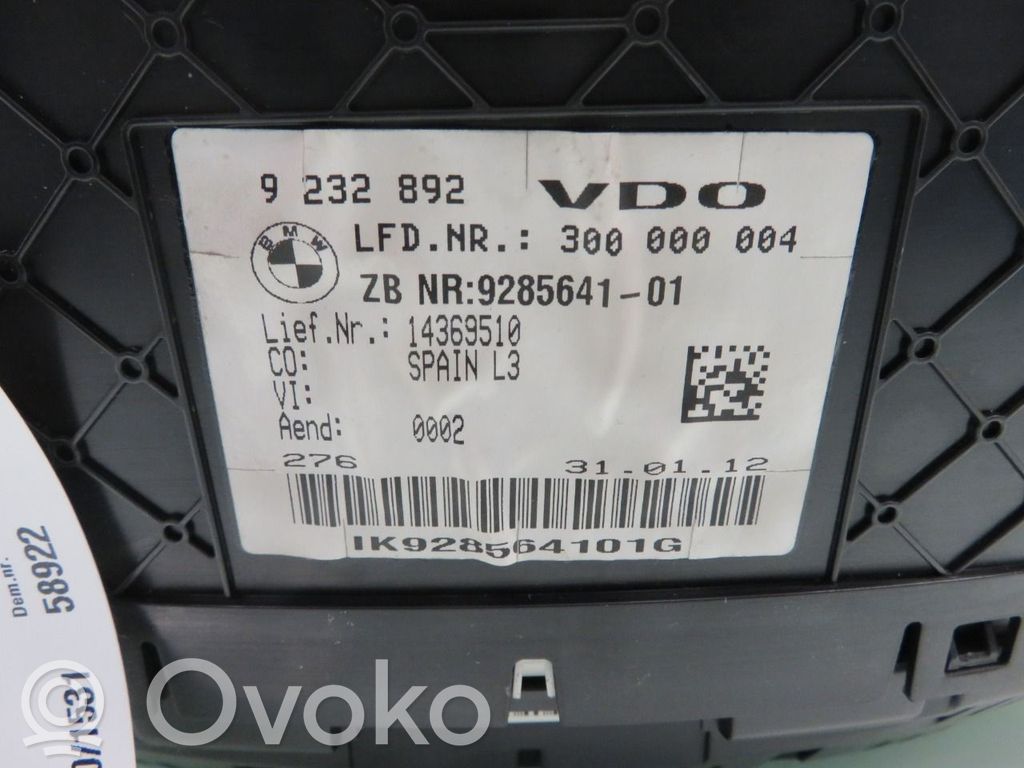 BMW 3 F30 F35 F31 Vitezometru (grup de instrumente) 