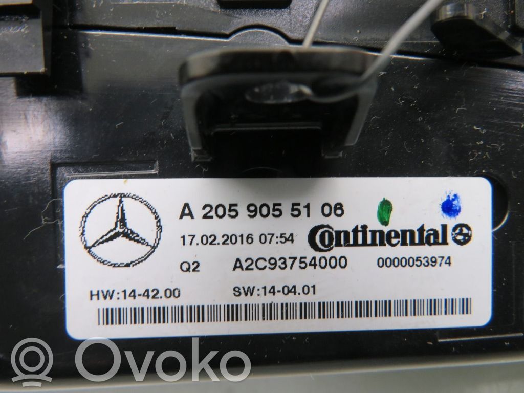 Console centrale, commande chauffage/clim   A2059055106,A2059055106