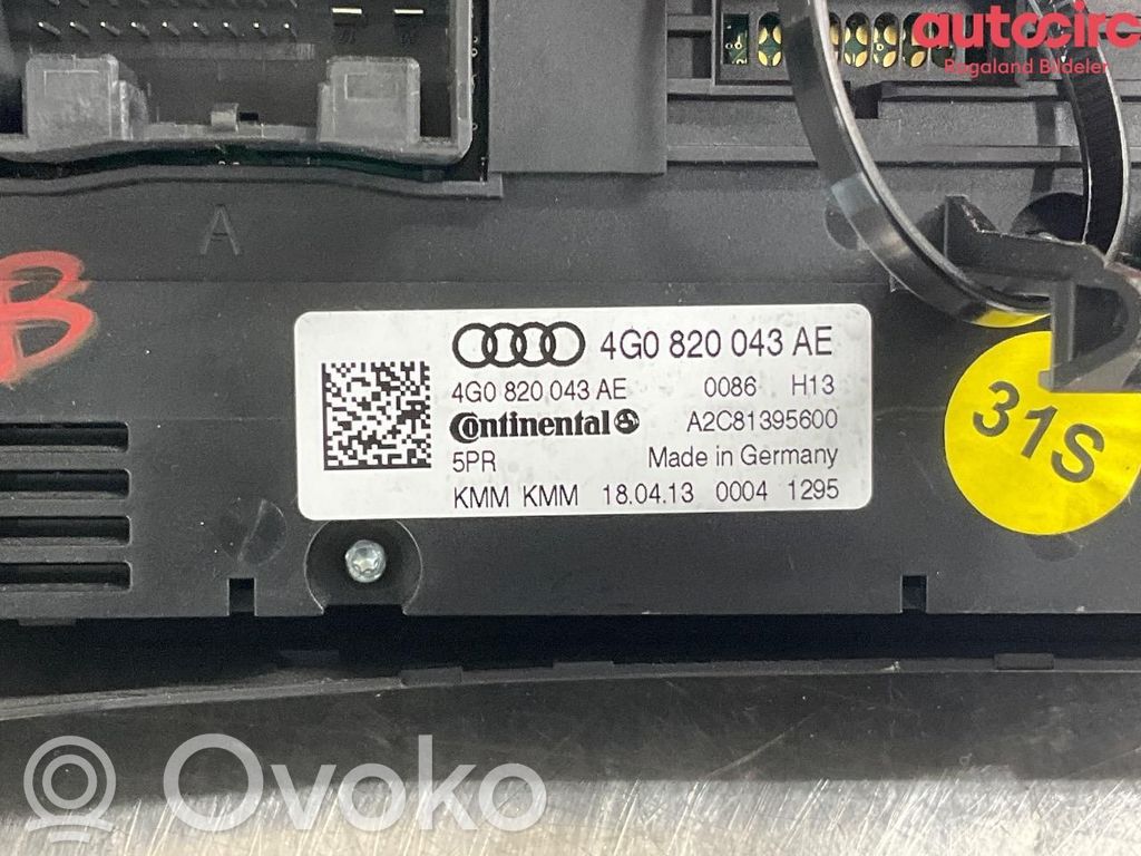 Audi A6 Allroad C7 Console centrale, commande chauffage/clim