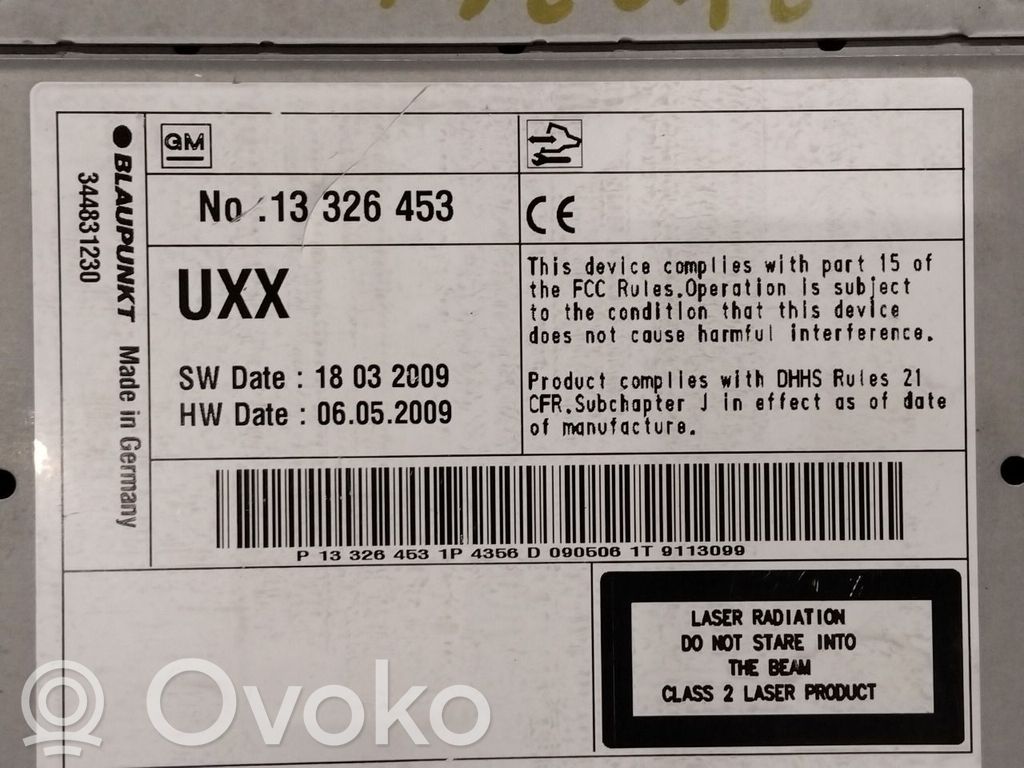 Opel Insignia A Unité principale radio / CD / DVD / GPS 