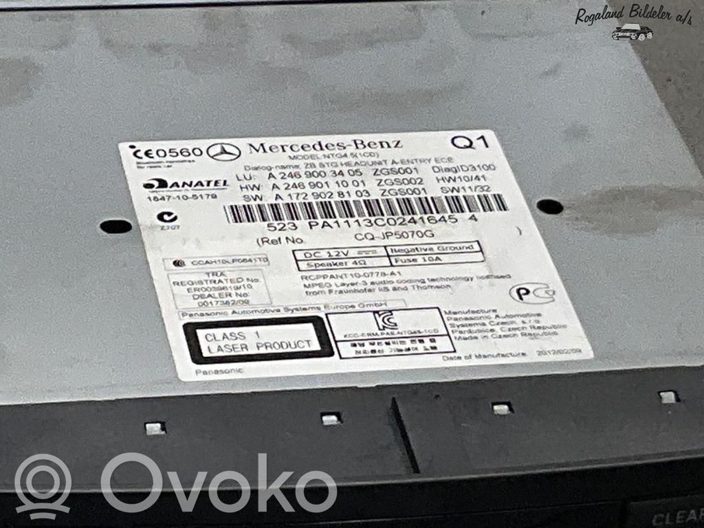 Mercedes-Benz B W246 W242 Panel / Radioodtwarzacz CD/DVD/GPS 