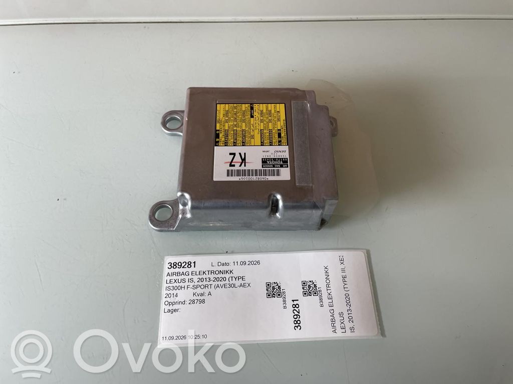 Lexus IS III XE30 Centralina/modulo airbag