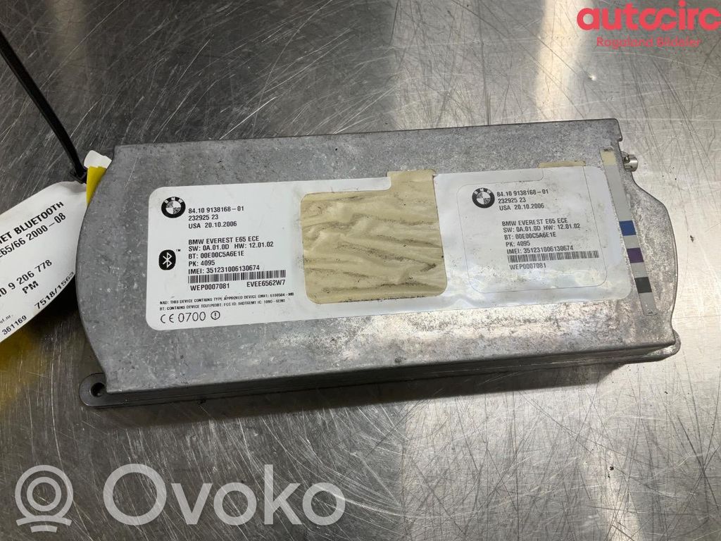 BMW 7 E65 E66 Bluetoothin ohjainlaite/moduuli 