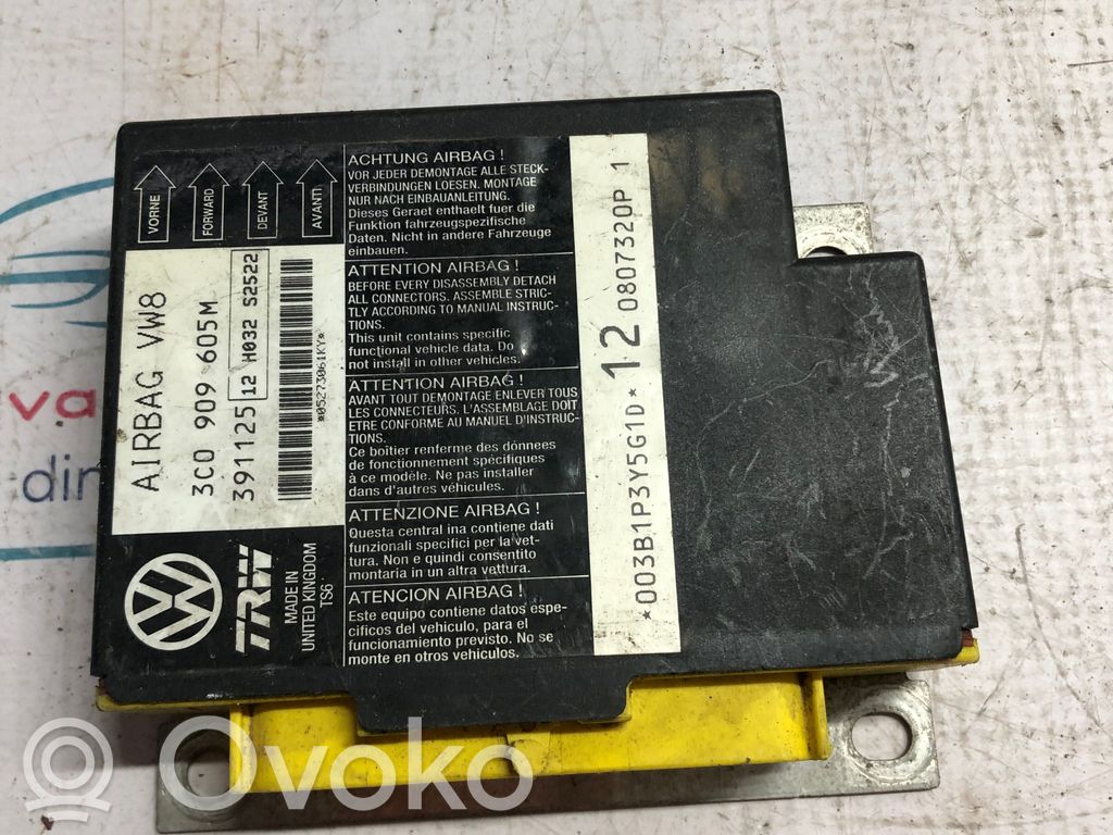 Volkswagen PASSAT B6 Centralina/modulo airbag 