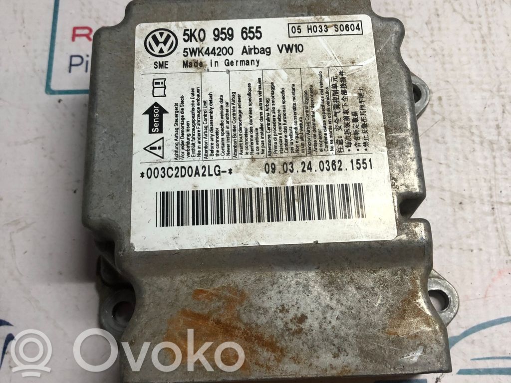 Volkswagen Golf VI Oro pagalvių valdymo blokas 