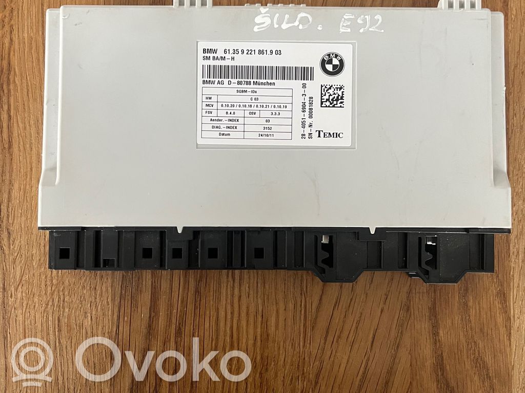 BMW 3 E92 E93 Seat control module 