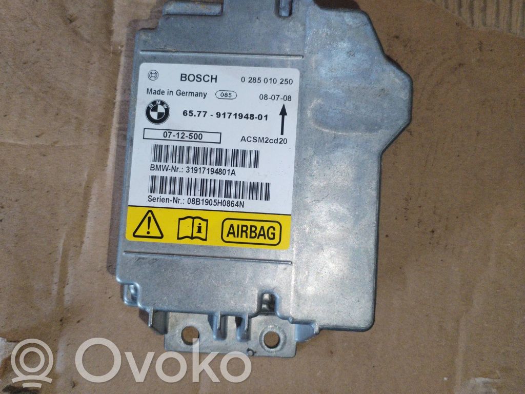 Turvatyynyn ohjainlaite/moduuli   9171948,31917194801A,0285010250,ACSM2CC20