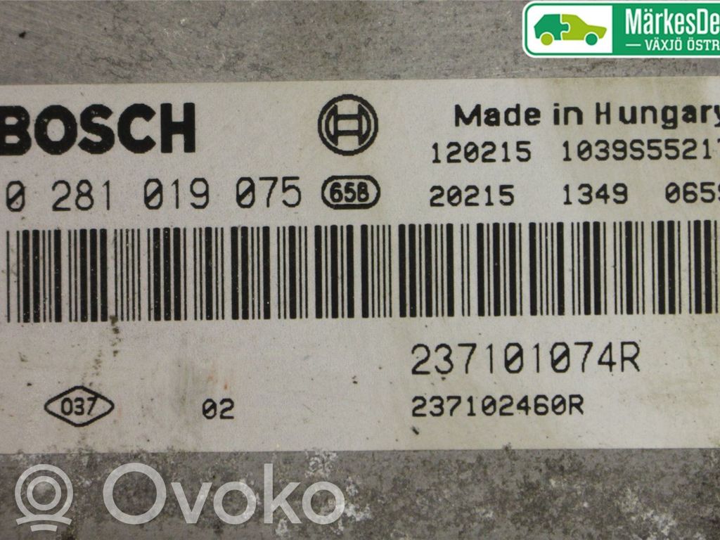 Unité de commande / module d'injection   237100425R,0281019075,237101074R