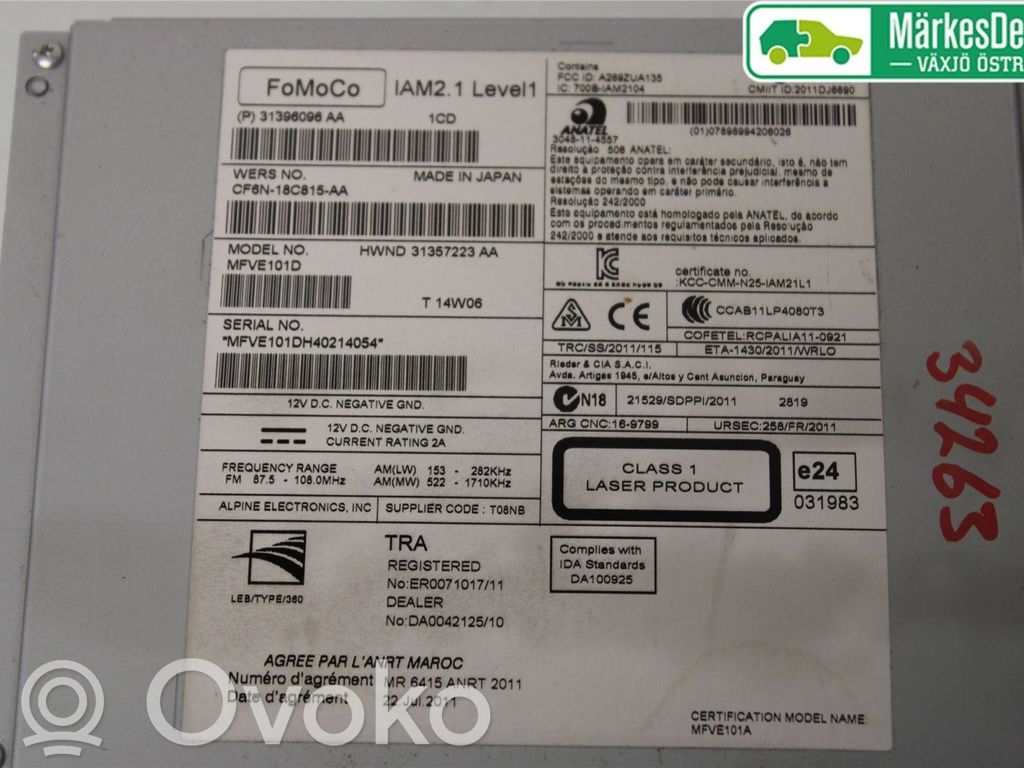 Volvo V40 Radija/ CD/DVD grotuvas/ navigacija 