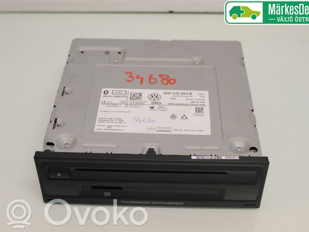 Panel / Radioodtwarzacz CD/DVD/GPS   3Q0035824B,28549601,3Q0035824B