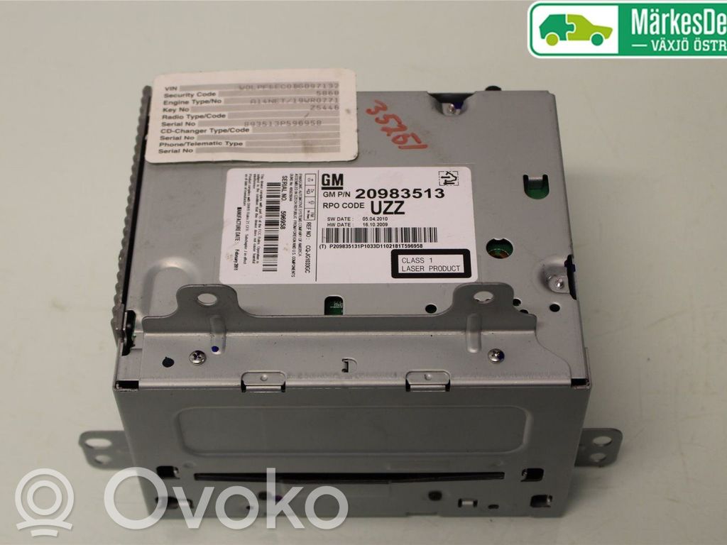 Opel Astra J Radio/CD/DVD/GPS head unit 