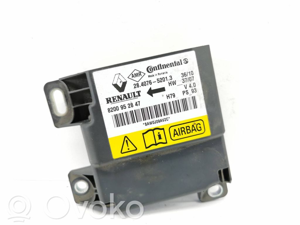 Unidad de control/módulo del Airbag   8200952847,28407652013