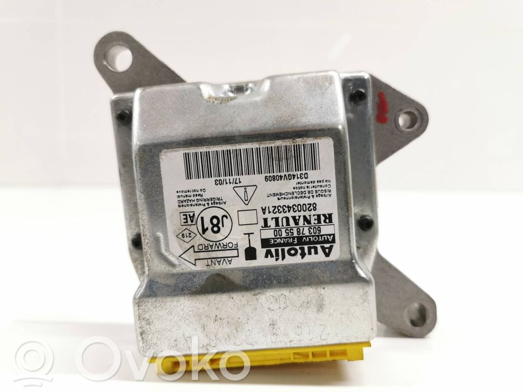 Centralina/modulo airbag   603785500,8200343321A