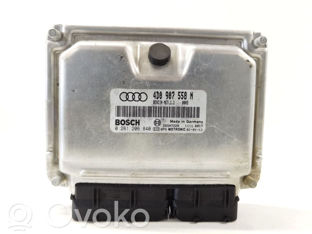 Unidad de control/módulo del motor   4D0907558N,0261206840